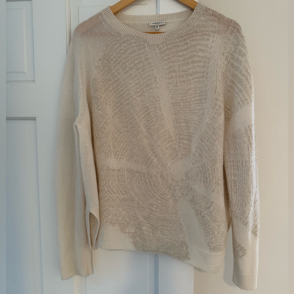 Lafayette 148 cashmere wood grain intrasia sweater XL new without tags